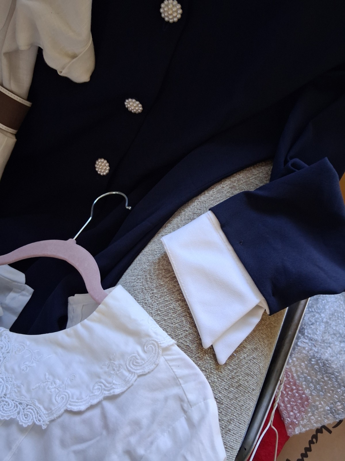 1980s 90s Womens Vintage Clothing Lot 3 Dresses, 2 Sets, 1 Blouse, Madras, Lace