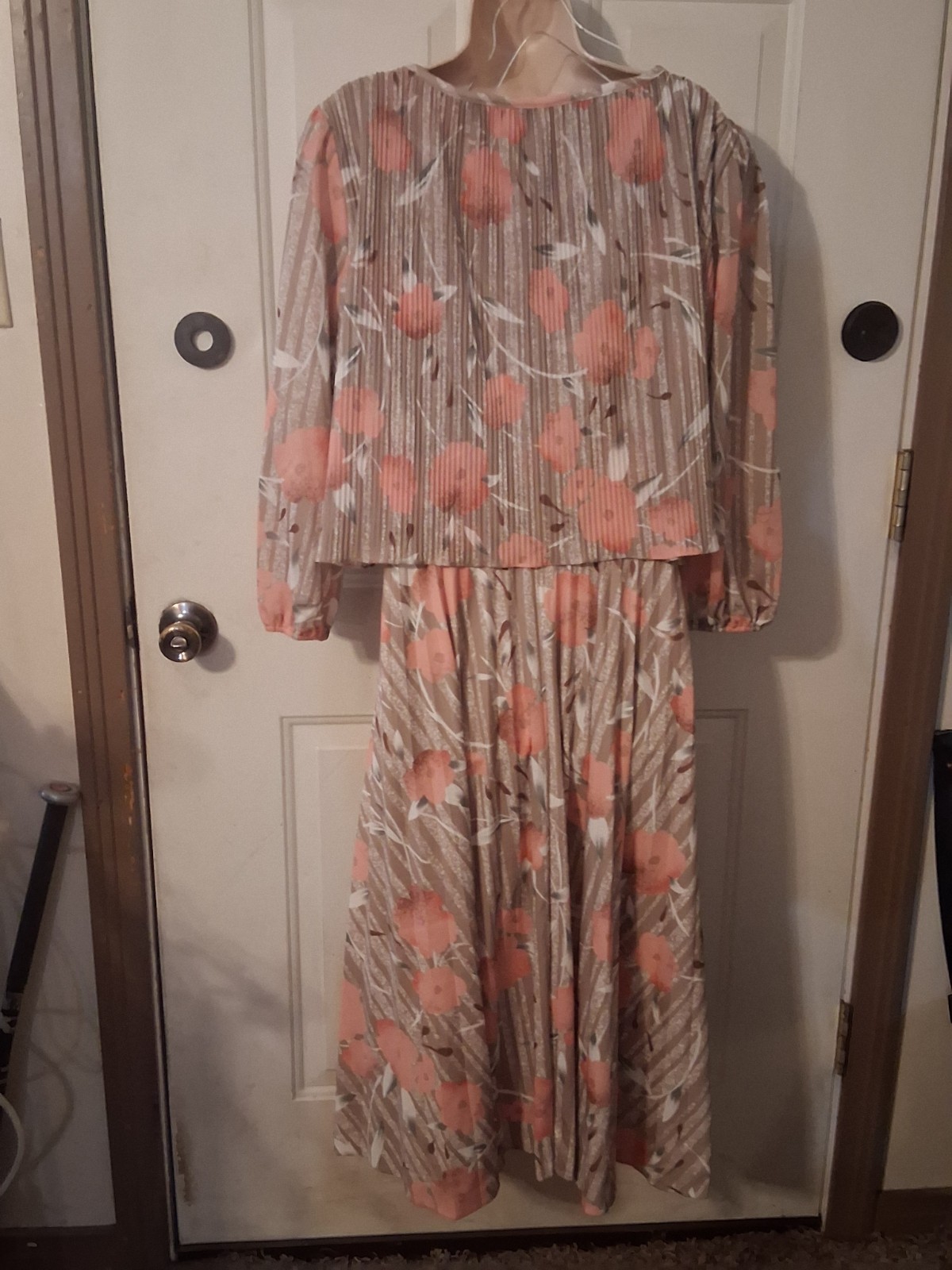 1B 80s Vintage Carriage Court Floral Layered Capelet Blouson Dress Size 18