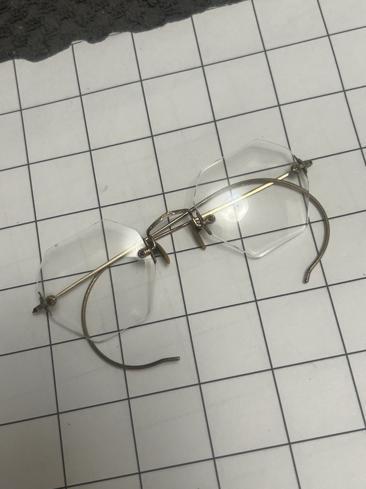 Vintage Art Craft Octagon Style Glasses 1/20 12k GF Art Deco Design Eyewear