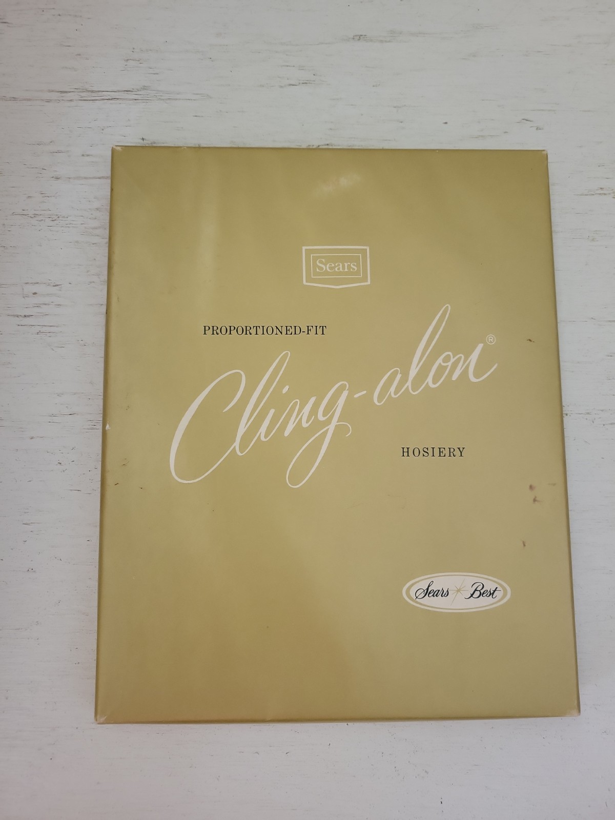 Vintage New Pair Sears Cling Alon Hosiery Tea Leaf Shapely A 9 1/2-10 1/2
