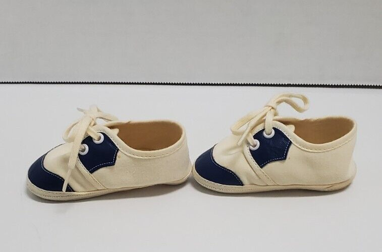 VTG Mrs Days Ideal Baby Crib Saddle Shoe Size 1 Style 30 Color Blue Original Box