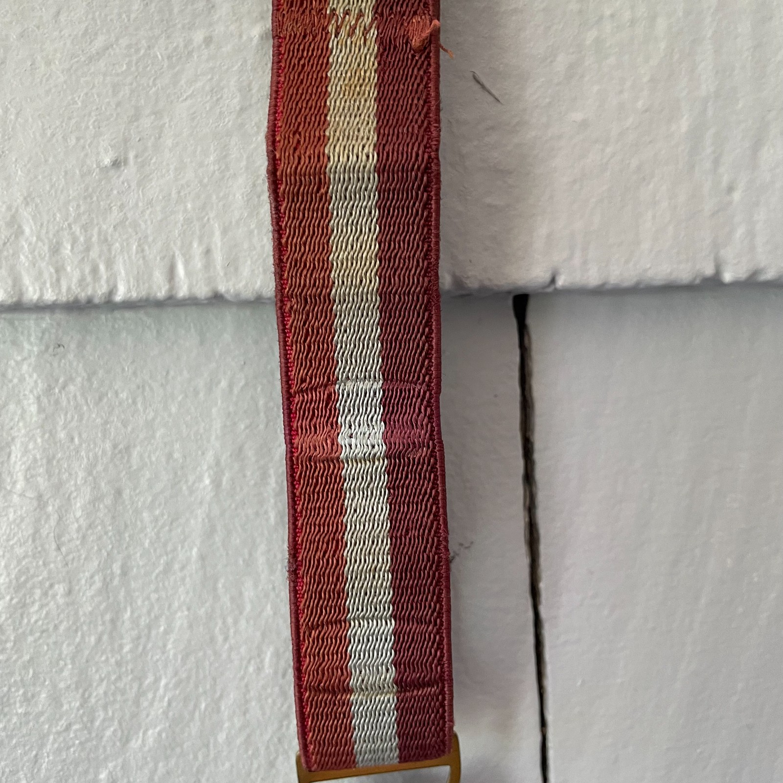 30s Vintage Paris Brand Brown & Gray Elastic Suspenders w/ Brass&Leather Details