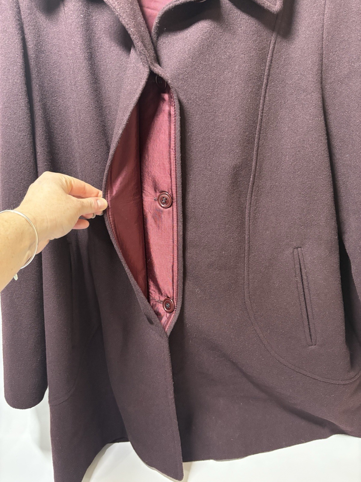Mackintosh Wool Peacoat Vintage Deep Plum Purple Women’s Size XL USA