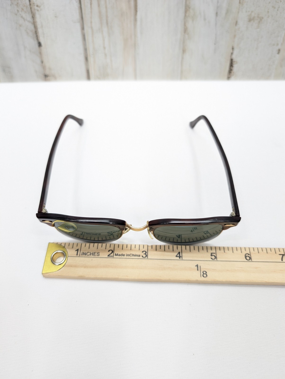 VTG B&L Ray-Ban clubmaster tortoise shell and arista gold sunglass made in USA