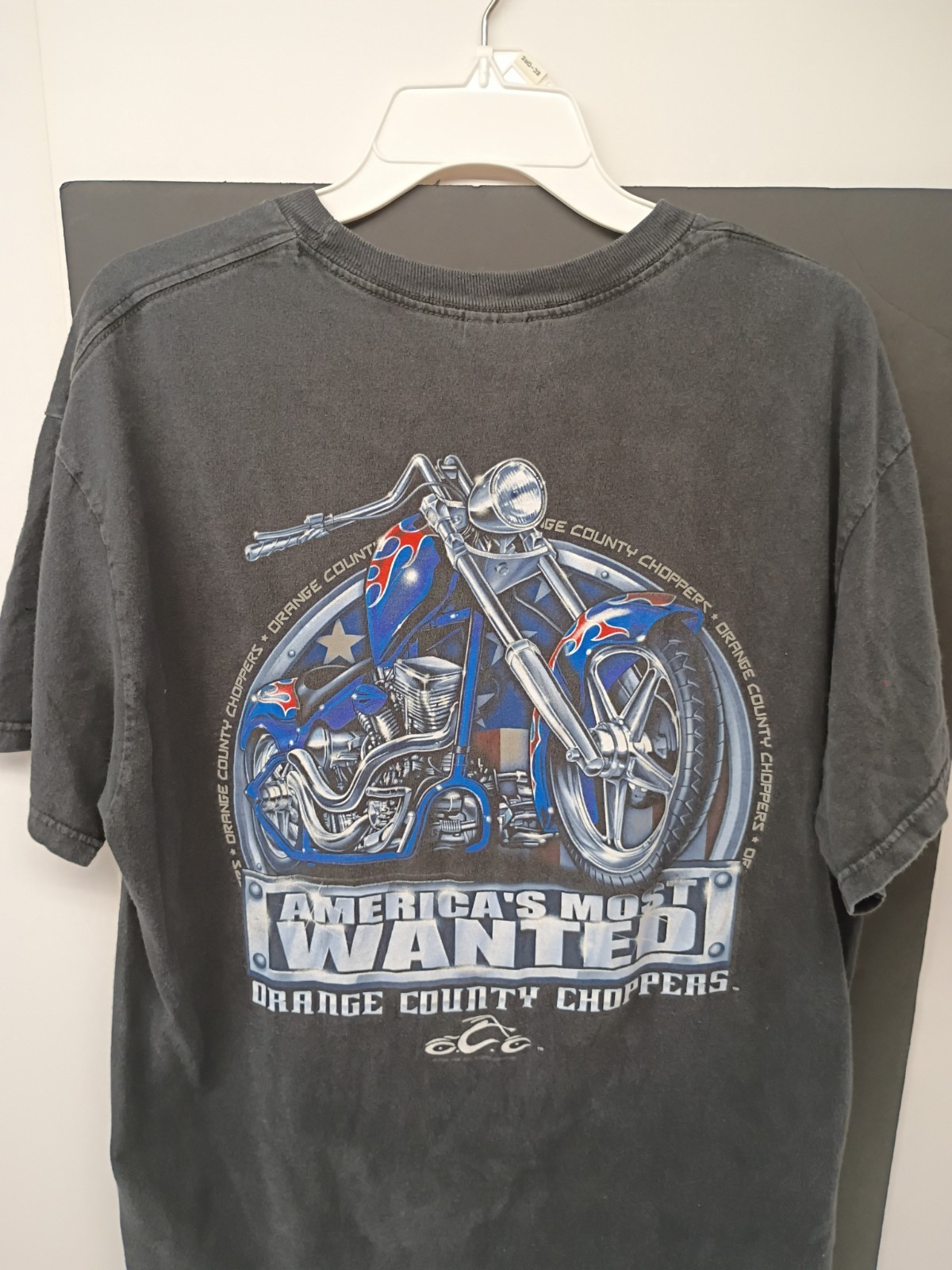 Tennessee River VTG Men’s L Black Double-Sided Orange County Chopper Tee