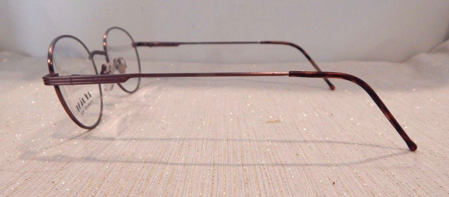 Vintage DEJA VU 851 A.Bronze 46/20 P3 Round All Metal Eyeglass Frame NOS #229