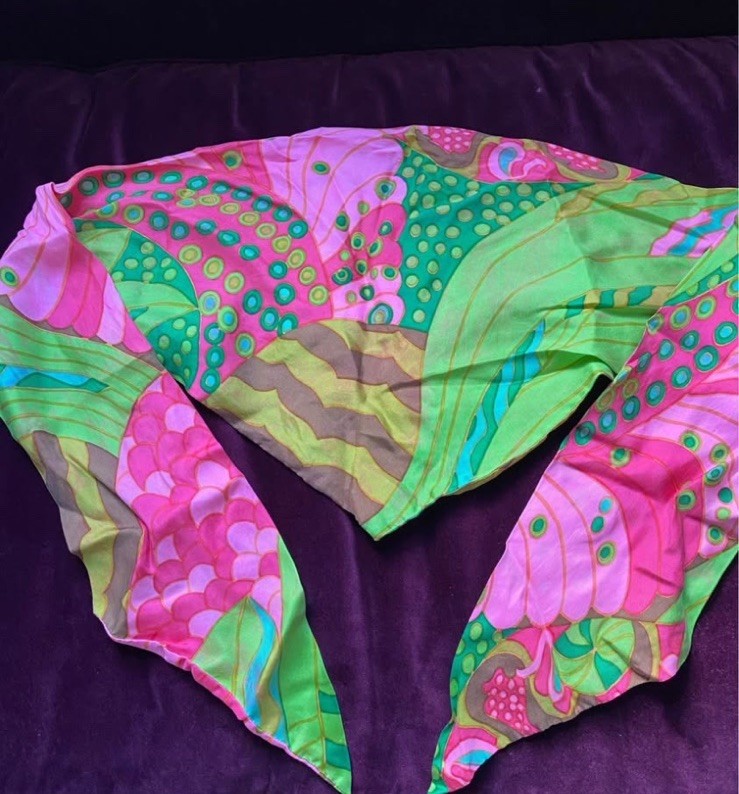 Vintage 1960’s Groovy Psychedelic Bandana Scarf