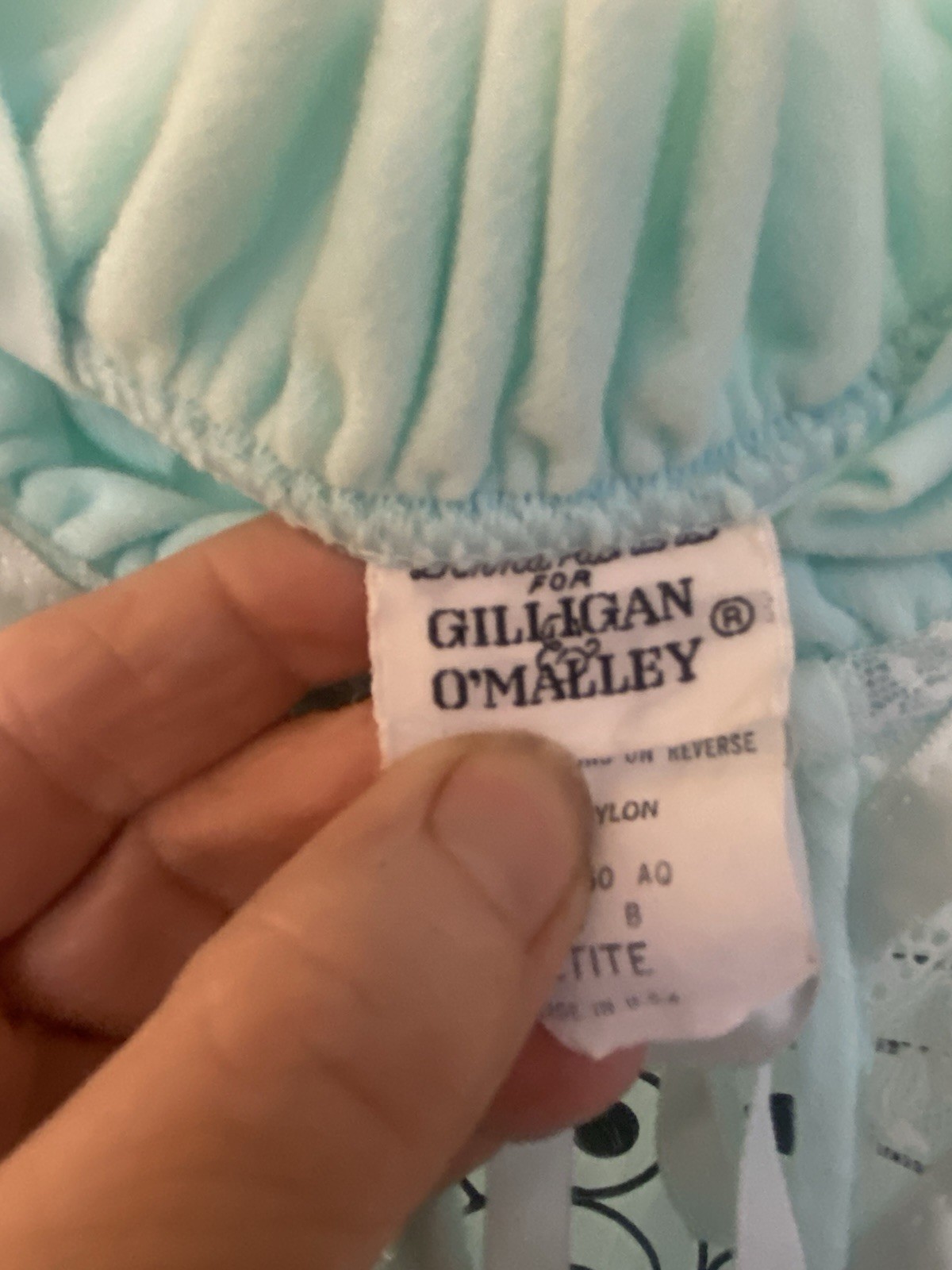 VTG Romantic Gilligan & O’Malley Lace Powder Blue Wedding Nightgown Small
