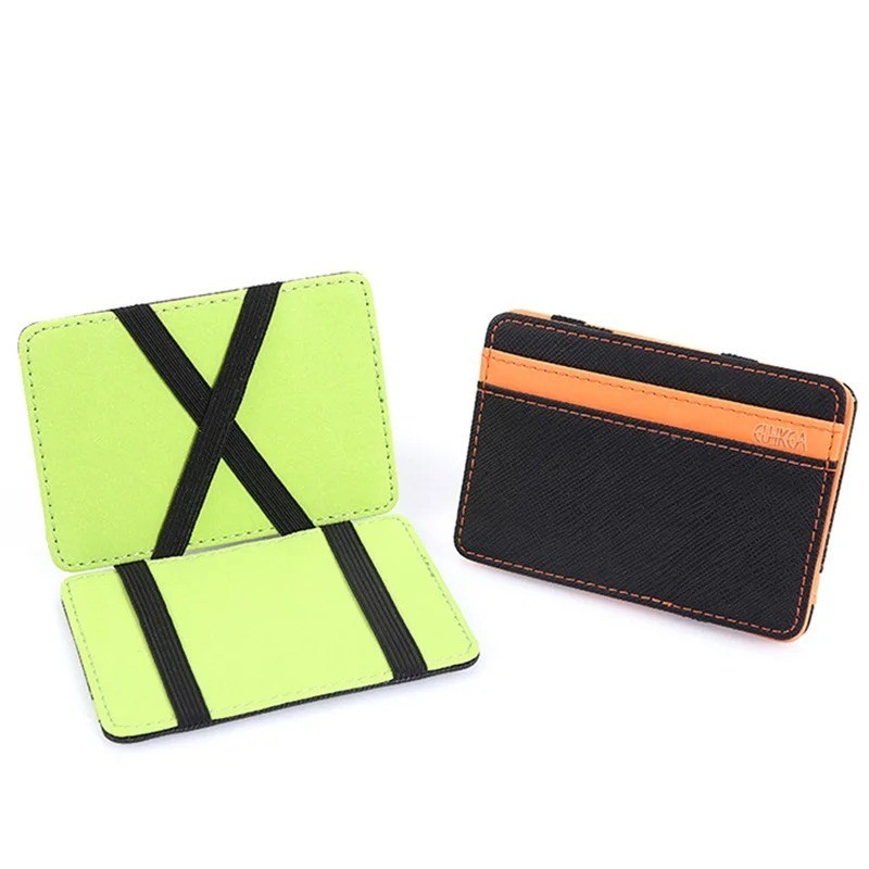1PC Ultra Thin PU Leather Women Men Magic Wallets Short Business Credit Card AA