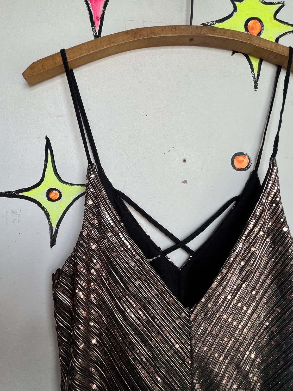 Metallic Gold Y2K Does 70s Disco Wide Leg Party Jumpsuit Retro Clubwear S/M