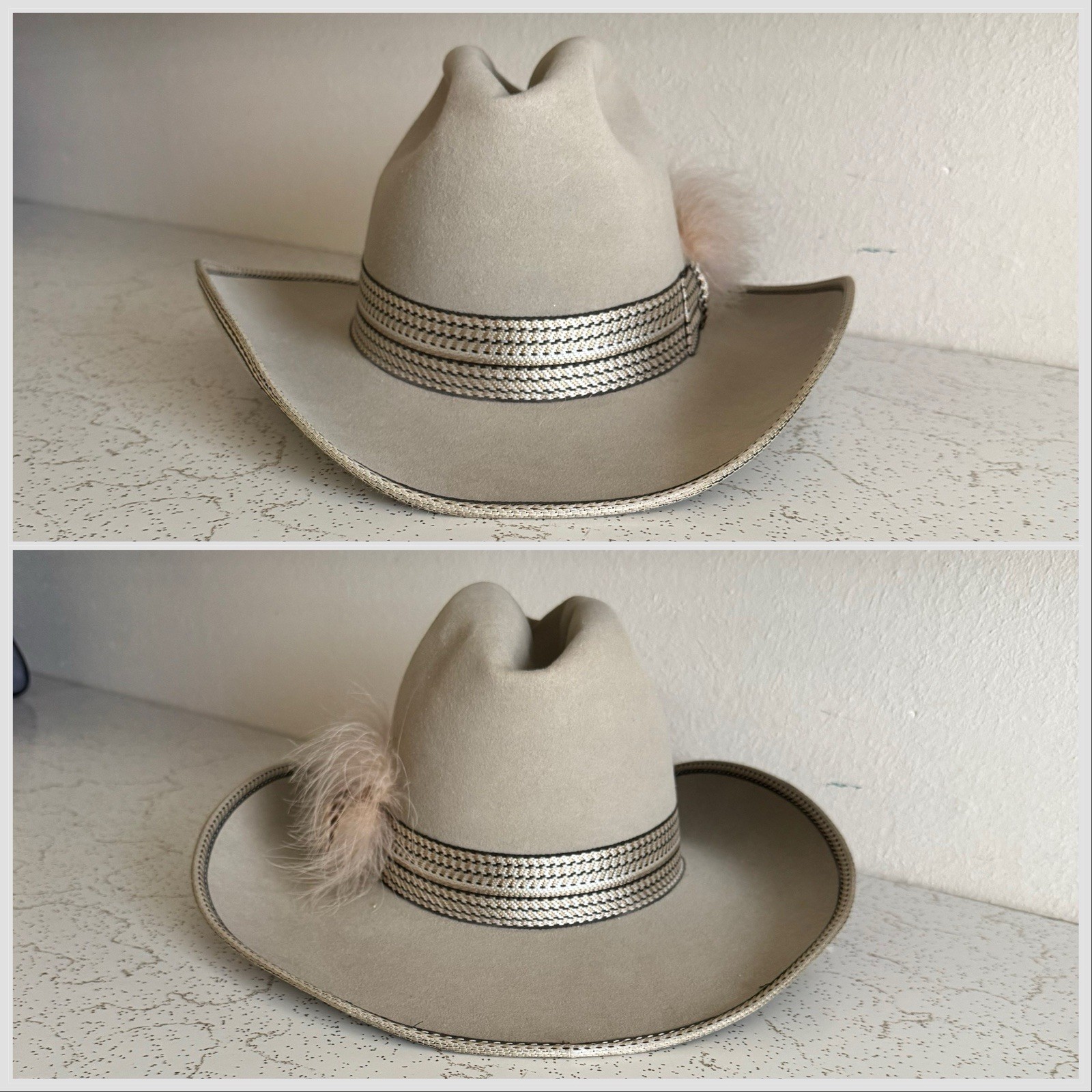 1970s Resistol Stagecoach 7 1/2 LONG OVAL Silverbelly Cowboy Western Hat 80s