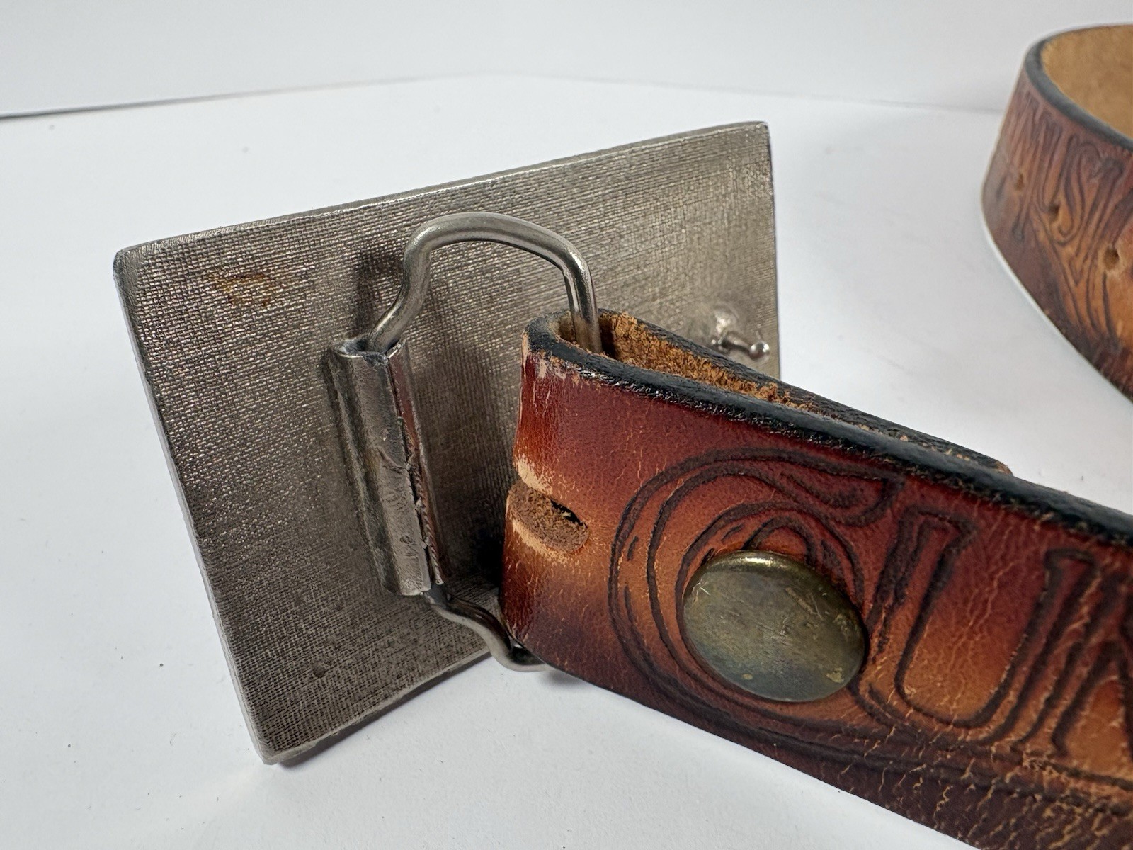 Jack Daniels Old No 7 Leather Belt St Louis 1904 Buckle Brown 40in
