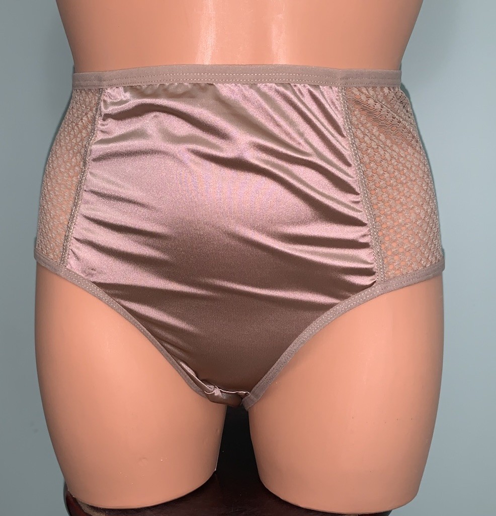 NEW Glossy Secret Stretch Satin XL Hi Cut Bikini Brief Panties SILKY!! 2nd Skin
