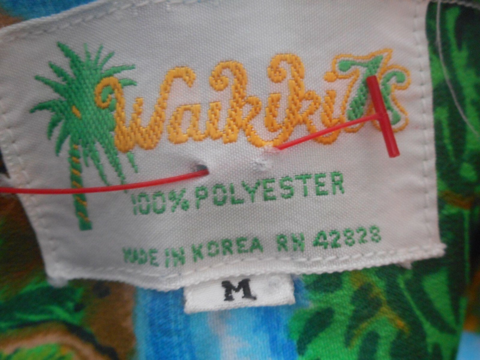 Vintage Hawaiian Waikiki 76 Shirt Sz M Made in Korea Island Boat Destination Wed