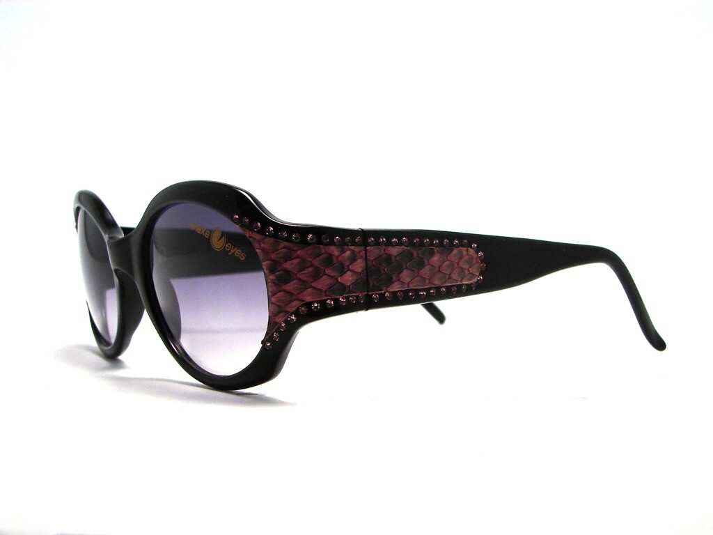 NOS Vintage Caviar by Ultra M3240 C28 pink snakeskin Sunglasses *glamour!