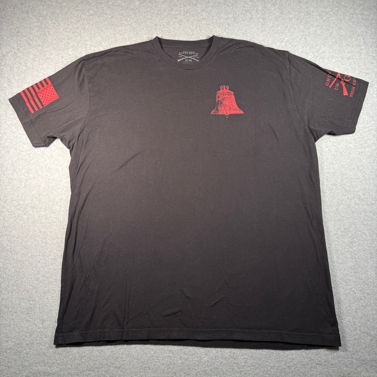 Grunt Style Liberty Bell Flag Graphic T‑Shirt Men’s 3XL Black USA Patriotic Tee