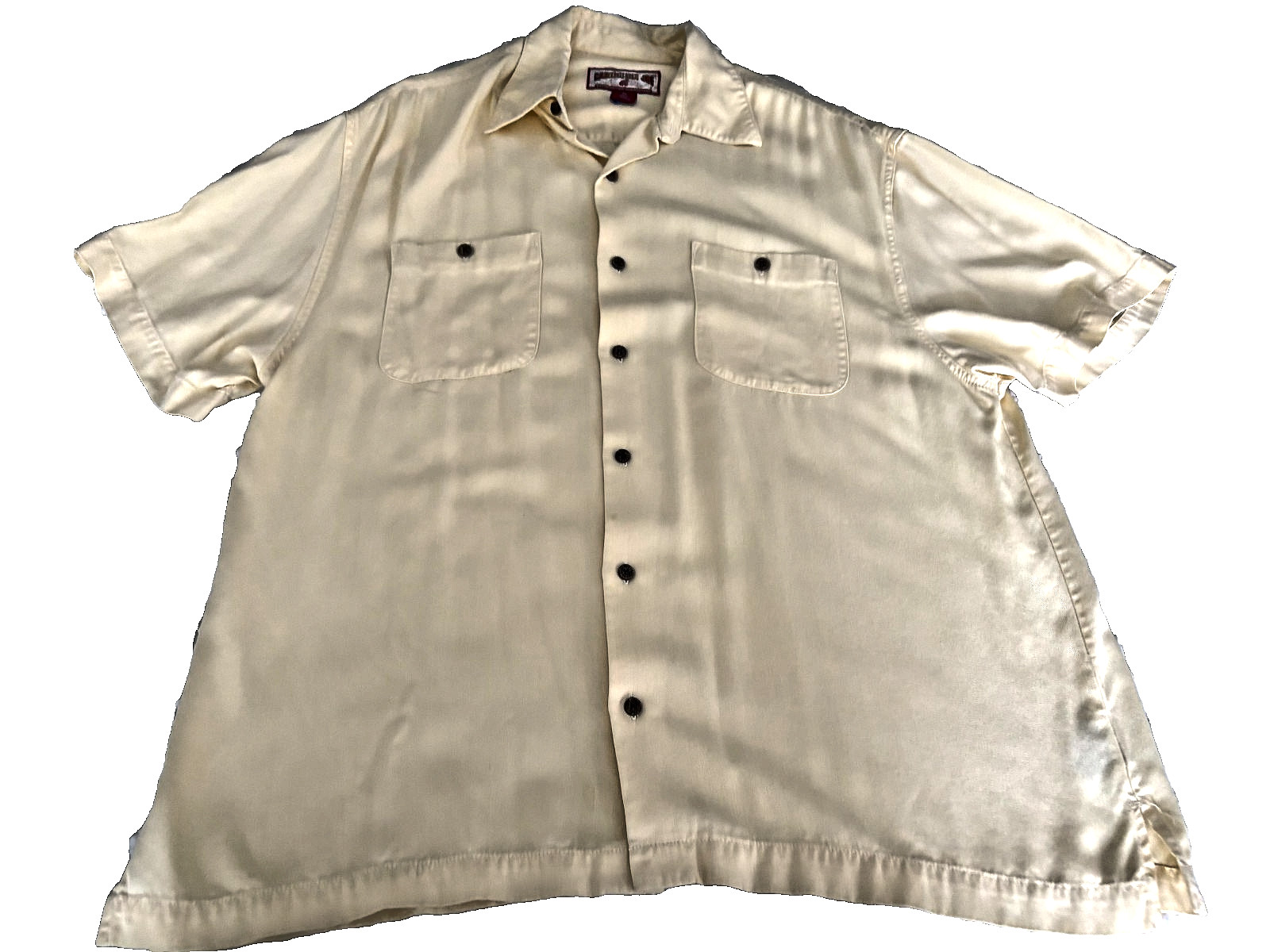 1950’s Swing-Dance Era 7-Button Front Shirt, Yellow, XL, Button Pockets!