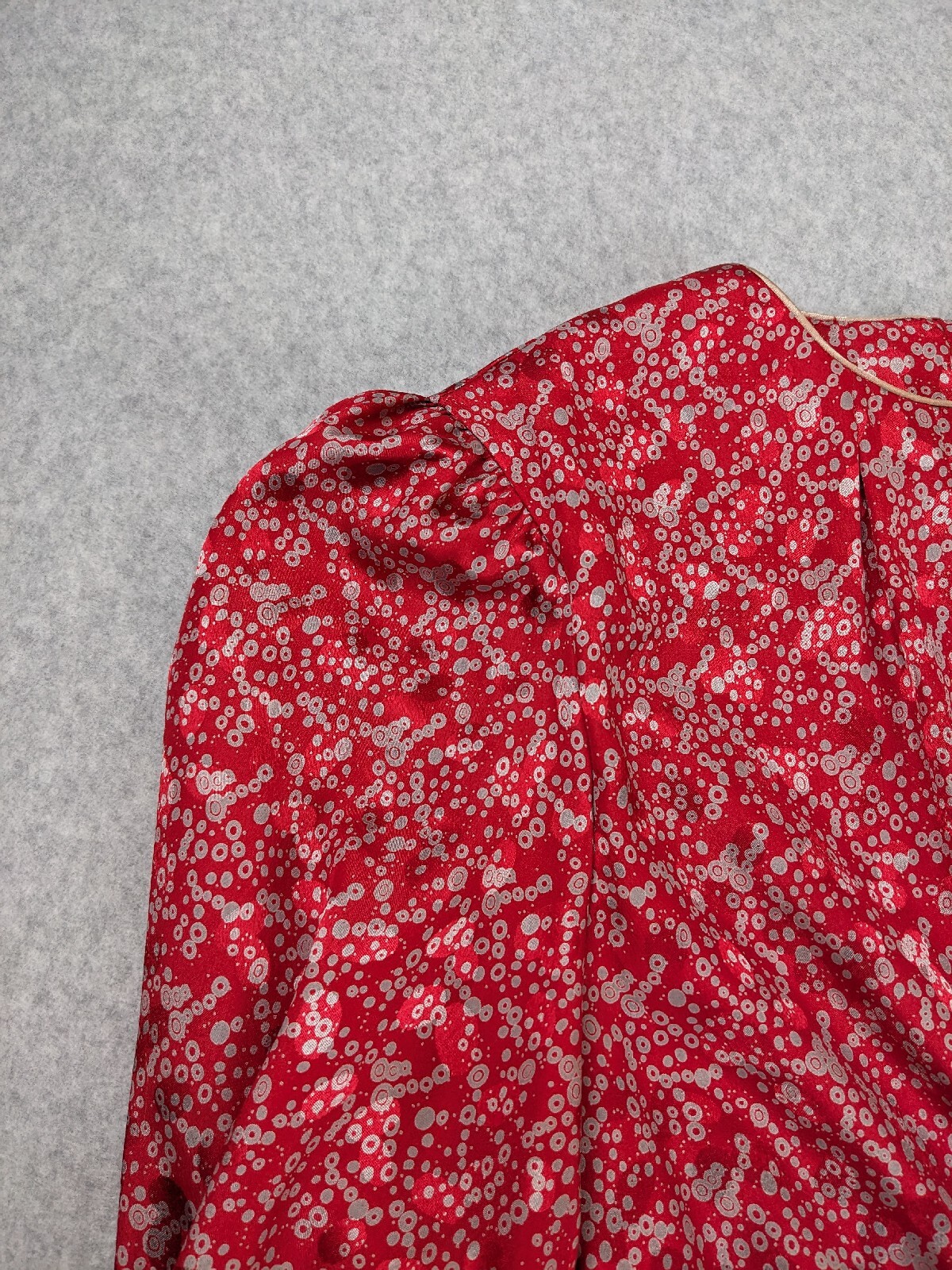 Hal Ferman Vintage Women Red Dress SZ 14 (6-8) Union USA Made Geometric Circles