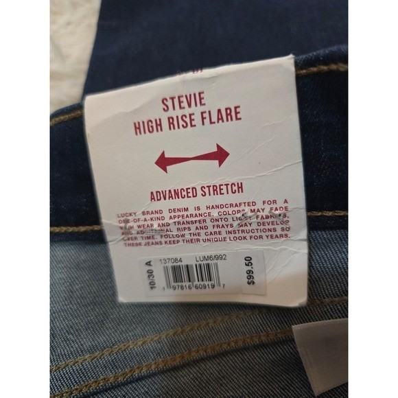 Lucky Brand Stevie Flare Denim Jeans 10 30A Dark Wash NWT Advanced Stretch Retro