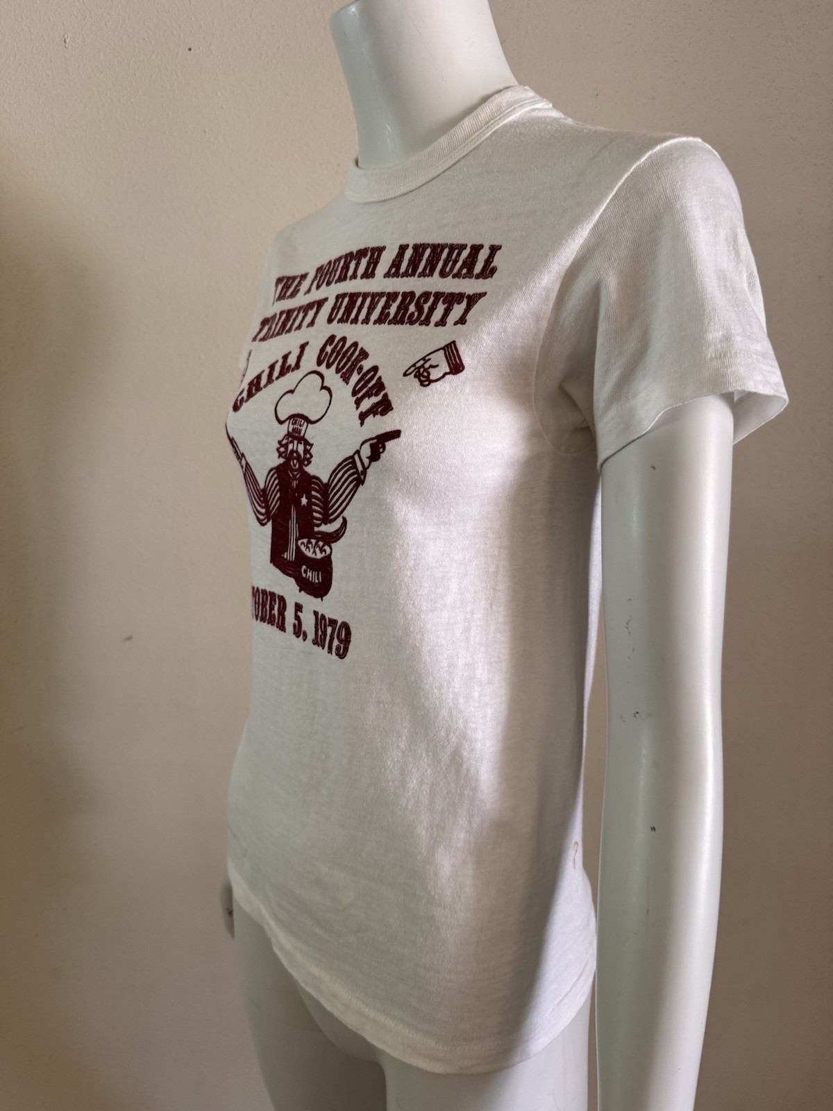 1979 Lone Star Beer Chili Cook Off T Shirt Womens XS Small USA Tee 70s Vintage