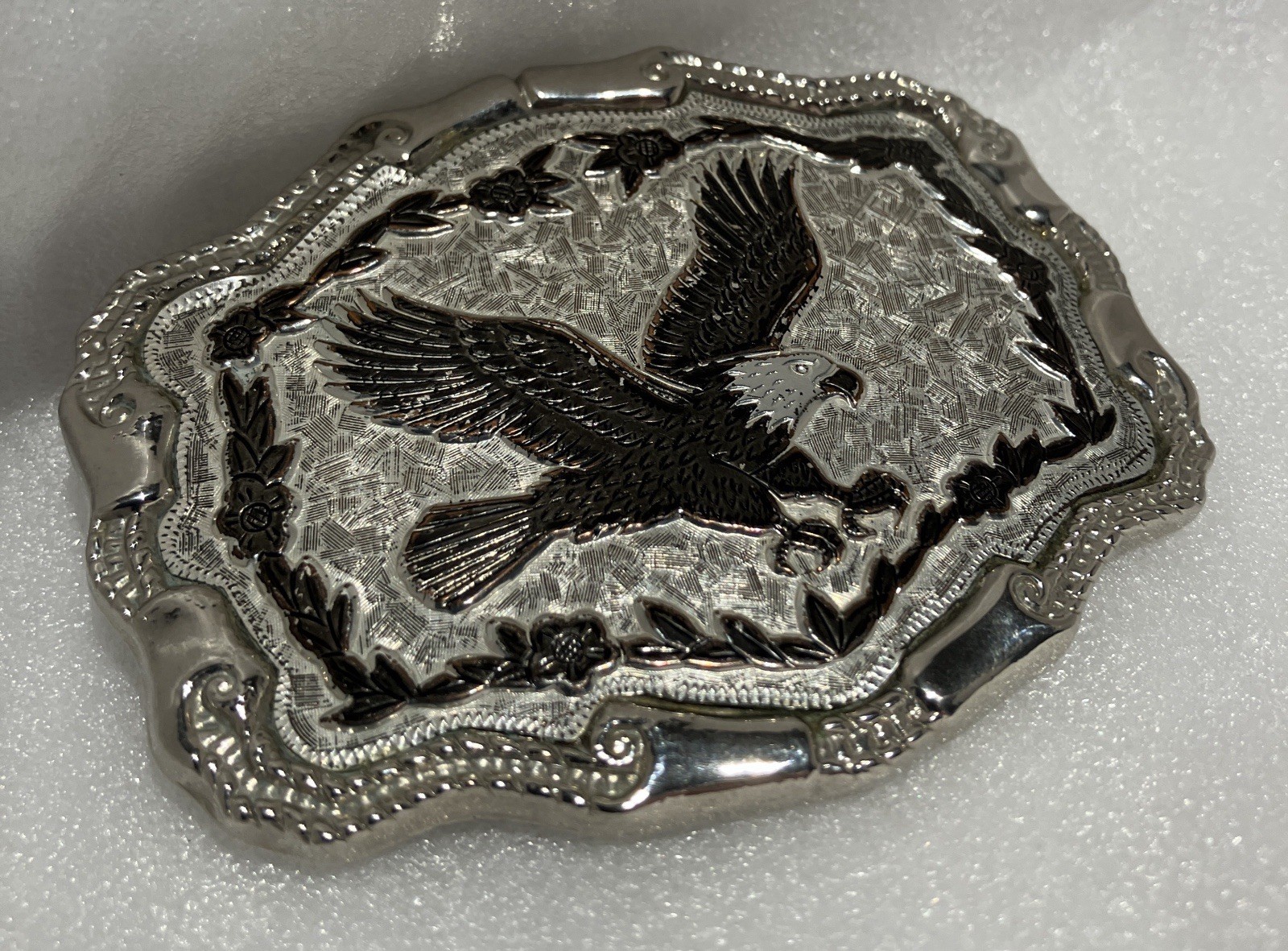 Vintage Wells Belt Buckle Eagle Wings Spread Design
