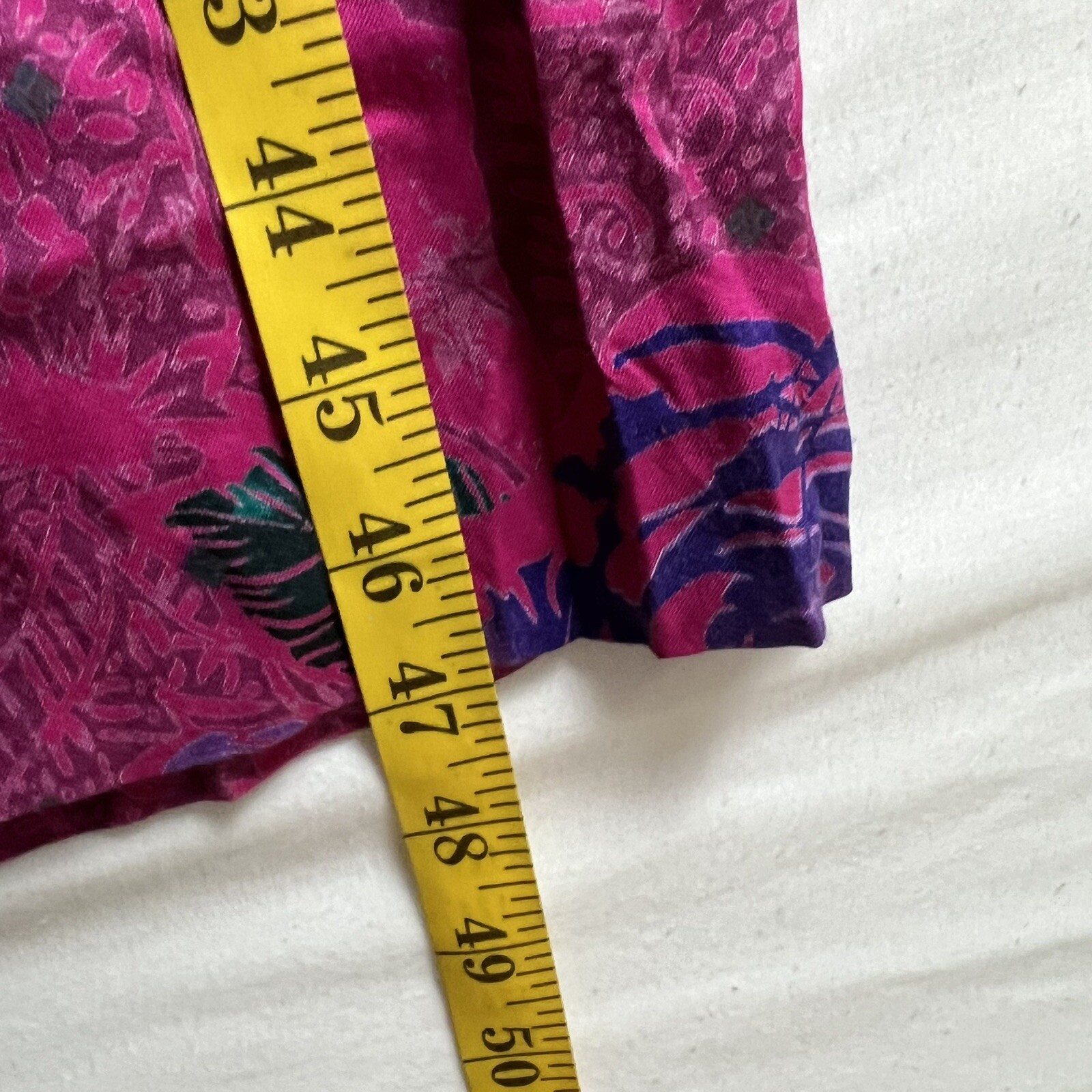 VTG Laine USA Dress Women Size 13/14 Floral Rayon Short Sleeve Max