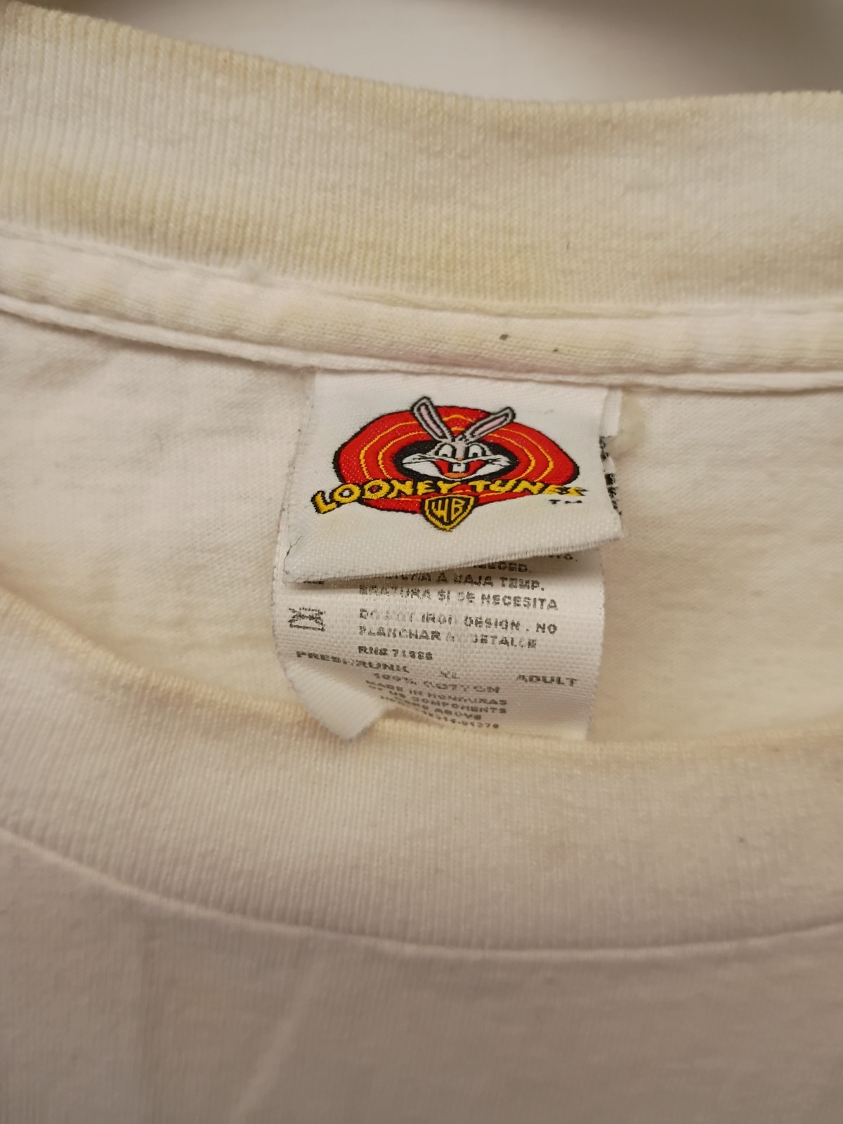 Looney Tunes VTG Tweety Double-Sided Graphic White T-Shirt XL Regular Fit Cotton