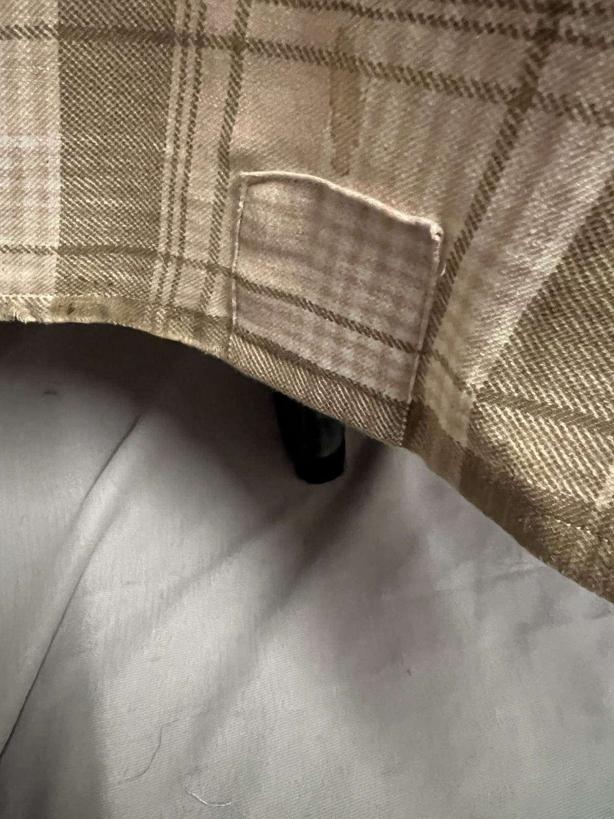 19th Century Skirt Pink, Ivory, Brown Plaid Wool Daytime Skirt