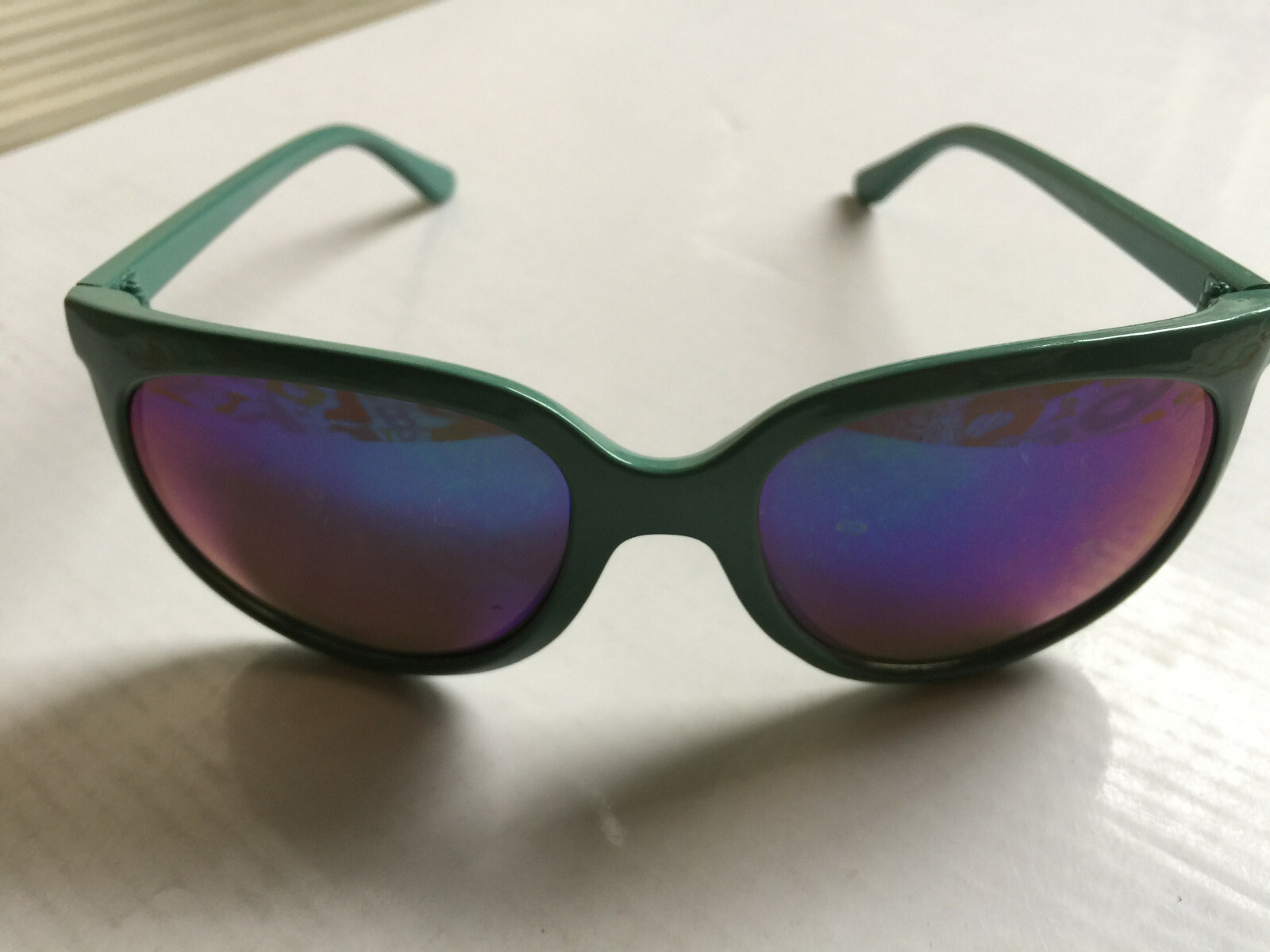 Mirror sunglasses mint green frame purple lens 100% UV protection