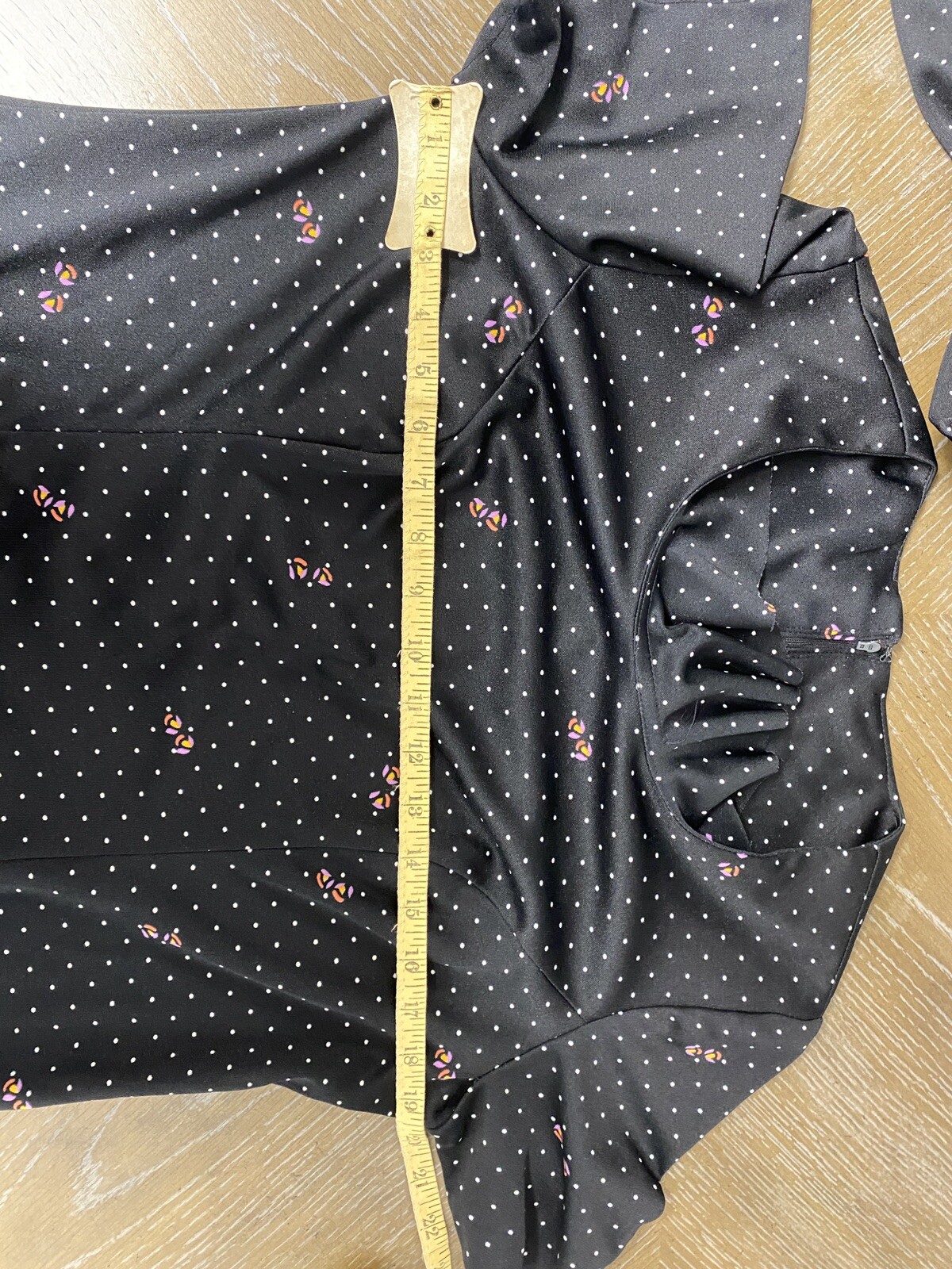 Vintage Gossamer Hal Ferman 1970’s Dress Jacket Suit Pleated Dot Floral Large
