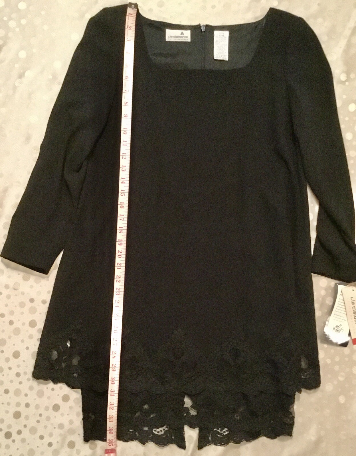 Liz Claiborne VINTAGE 90s PALAIS DE VERSAILLES Dress 6P Black $168 Retail NEW