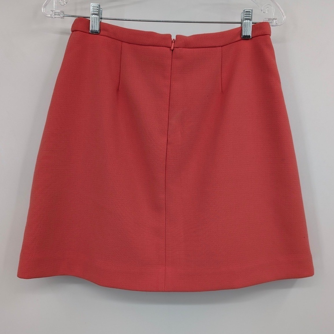 Anthropologie Maeve A-Line Mini Skirt Coral Pink Pleated Pockets Women’s Sz 4