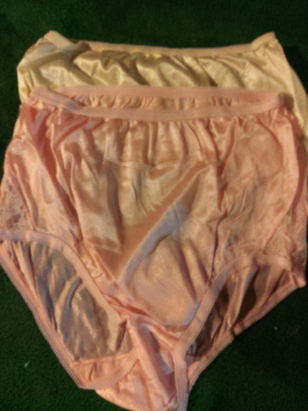 Lot Of 4 – 100% Nylon Brief Panties With Lace Silky Soft Size 7