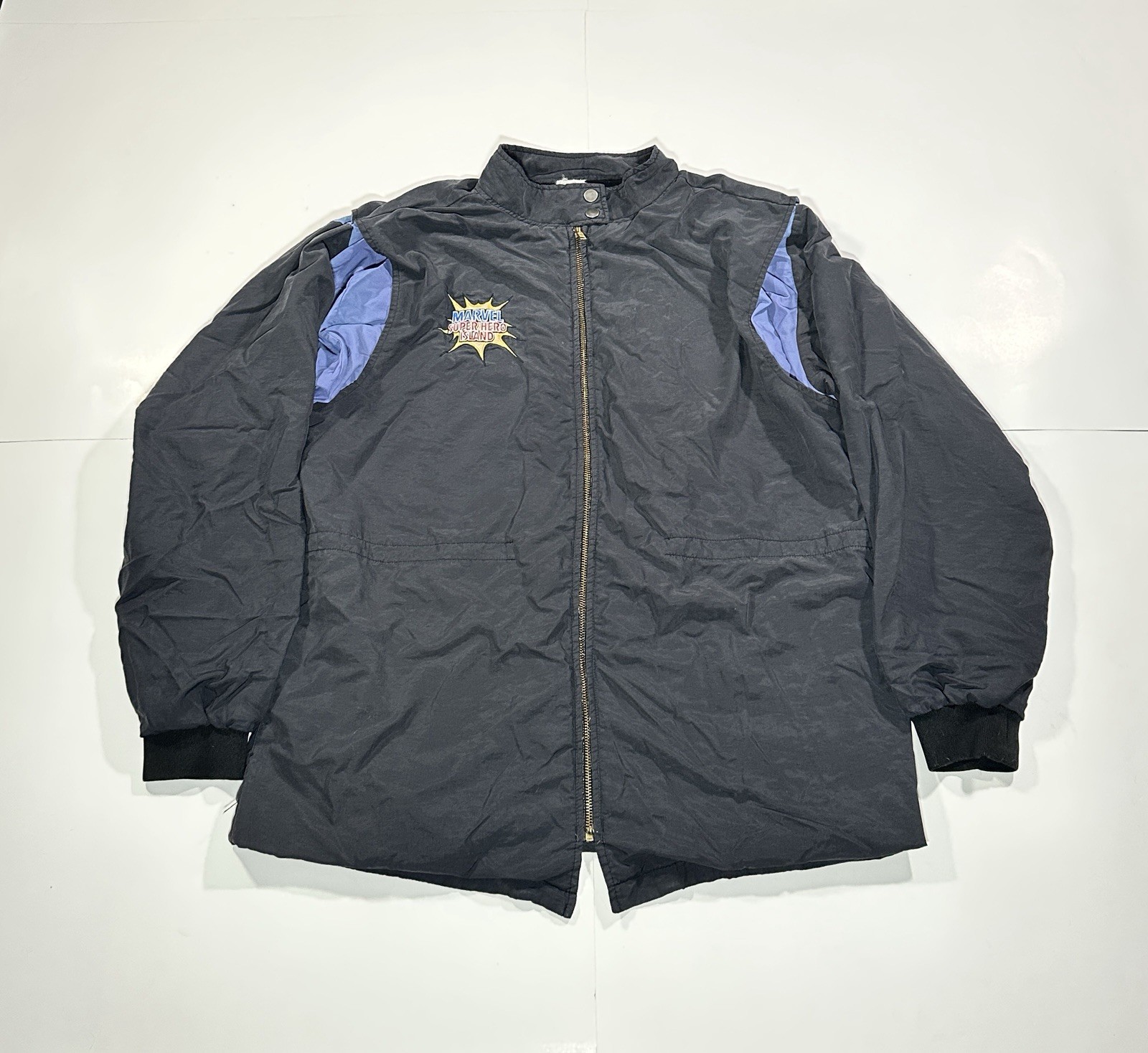 Vintage Universal Studios Marvel Super Hero Island Employee Jacket Size XL Rare
