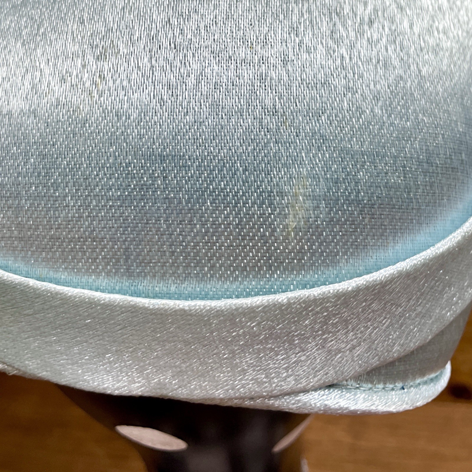 Vintage 1950s Betmar Blue Satin Half Hat Church Cocktail Wedding Calot Cap OS