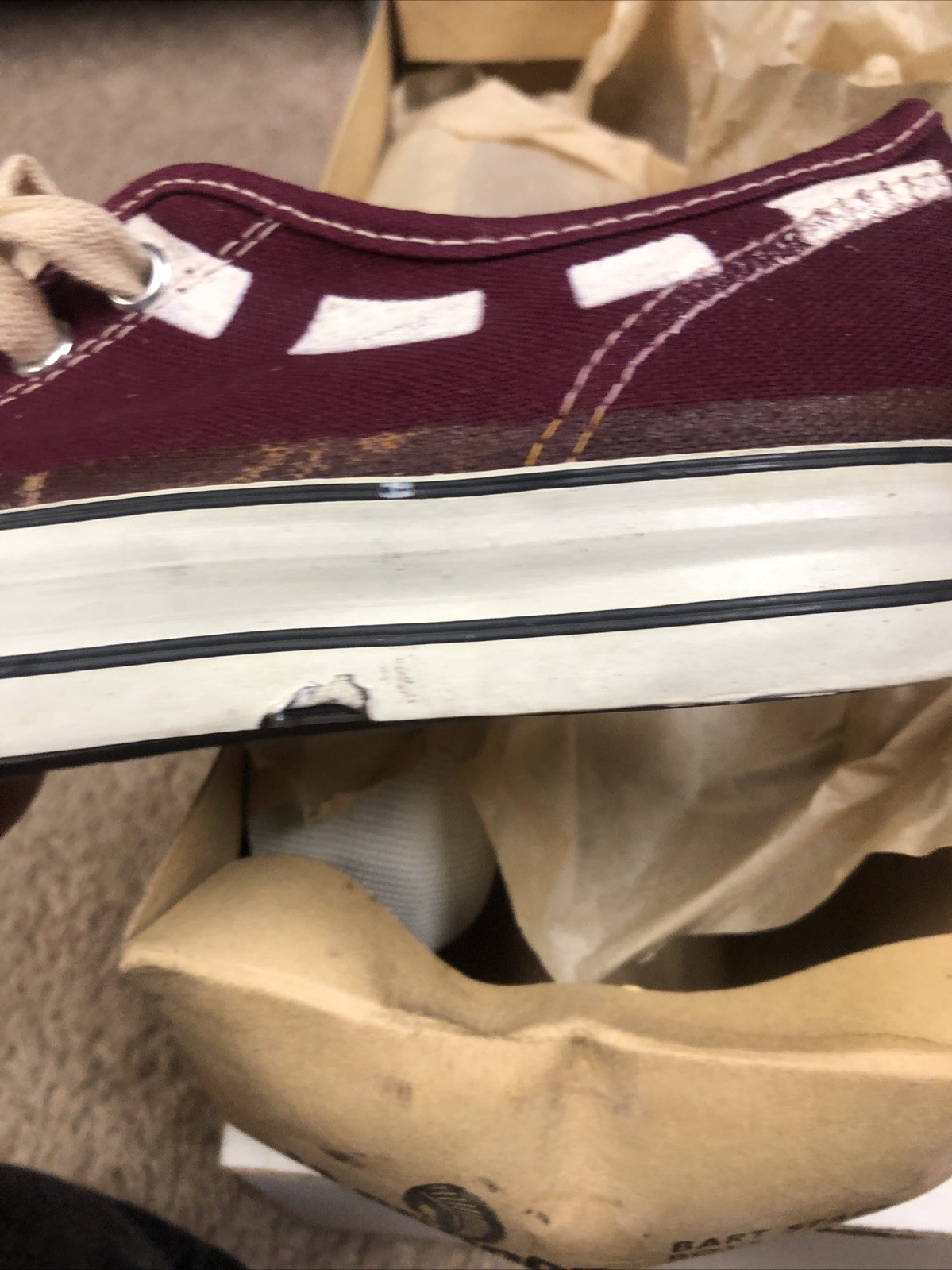 Vintage Lacrosse Bart Starr Quarterback Cut Low Top Canvas Sneaker 3 1/2 USA