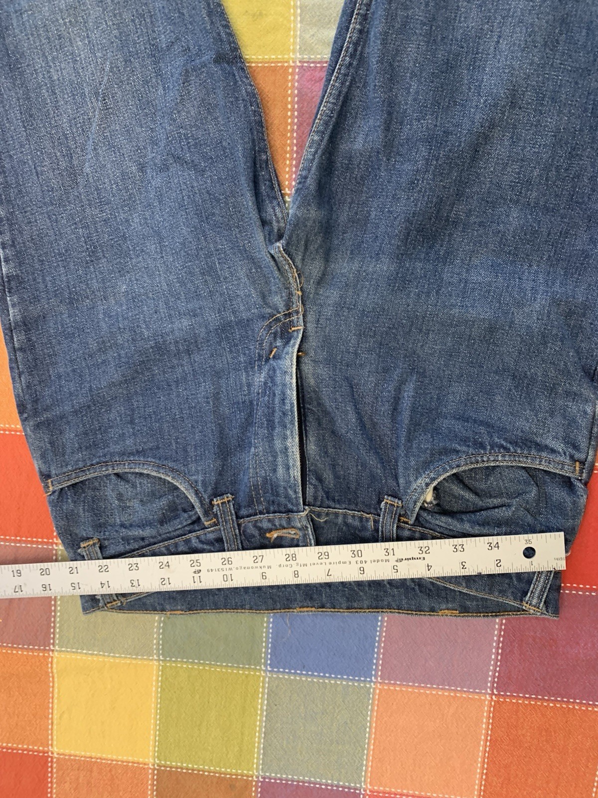 Amazing All Original Levis 684 Orange Tab Big Bell Bottom Jeans 30×30 1969-71