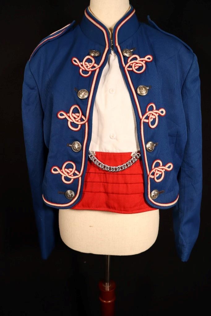Fancy Vintage 1960’s Blue Cotton Band Uniform Jacket Size Large Excellent Cond