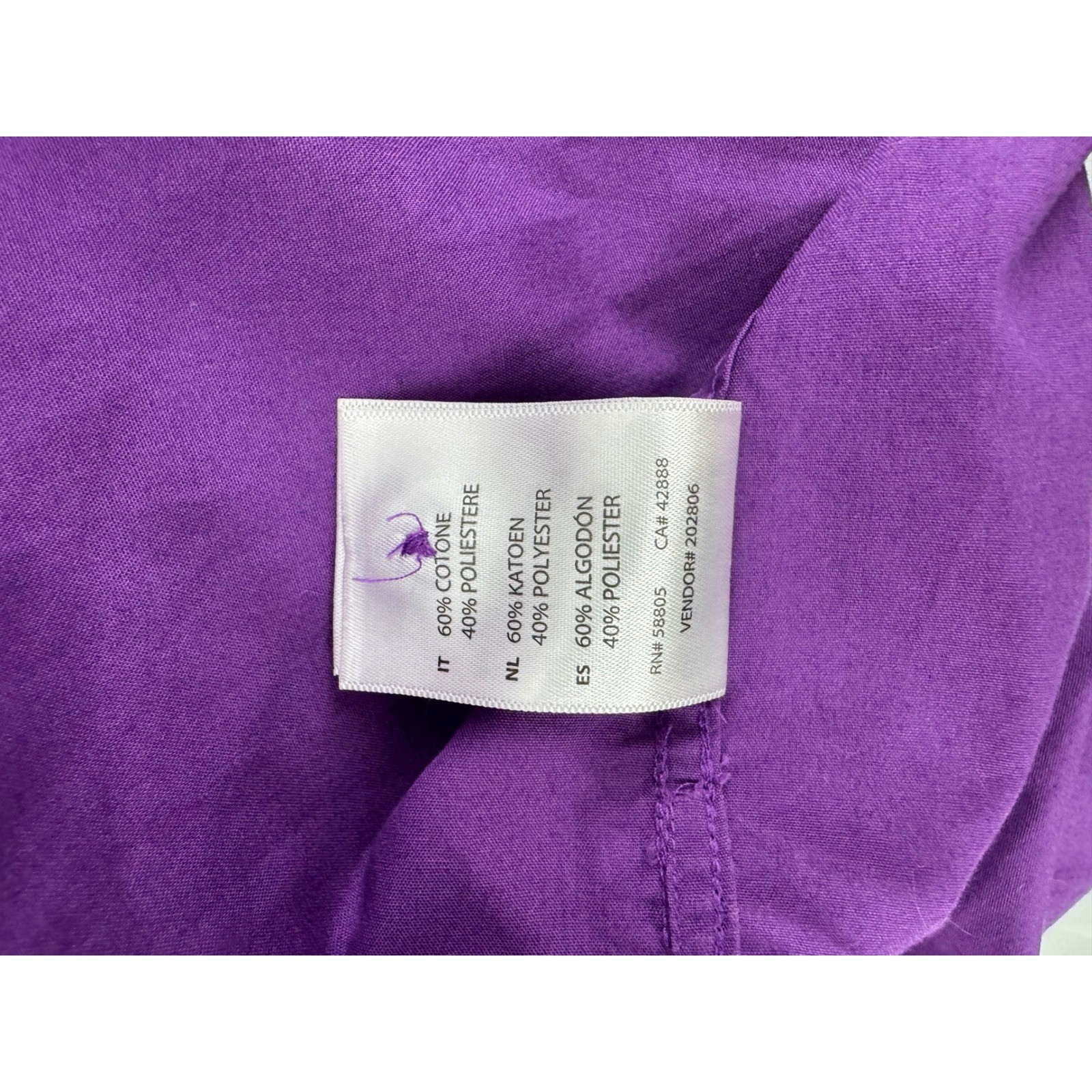 HB Mens Short Sleeve Button Up Shirt Purple 3XL Double Pocket Cotton Blend