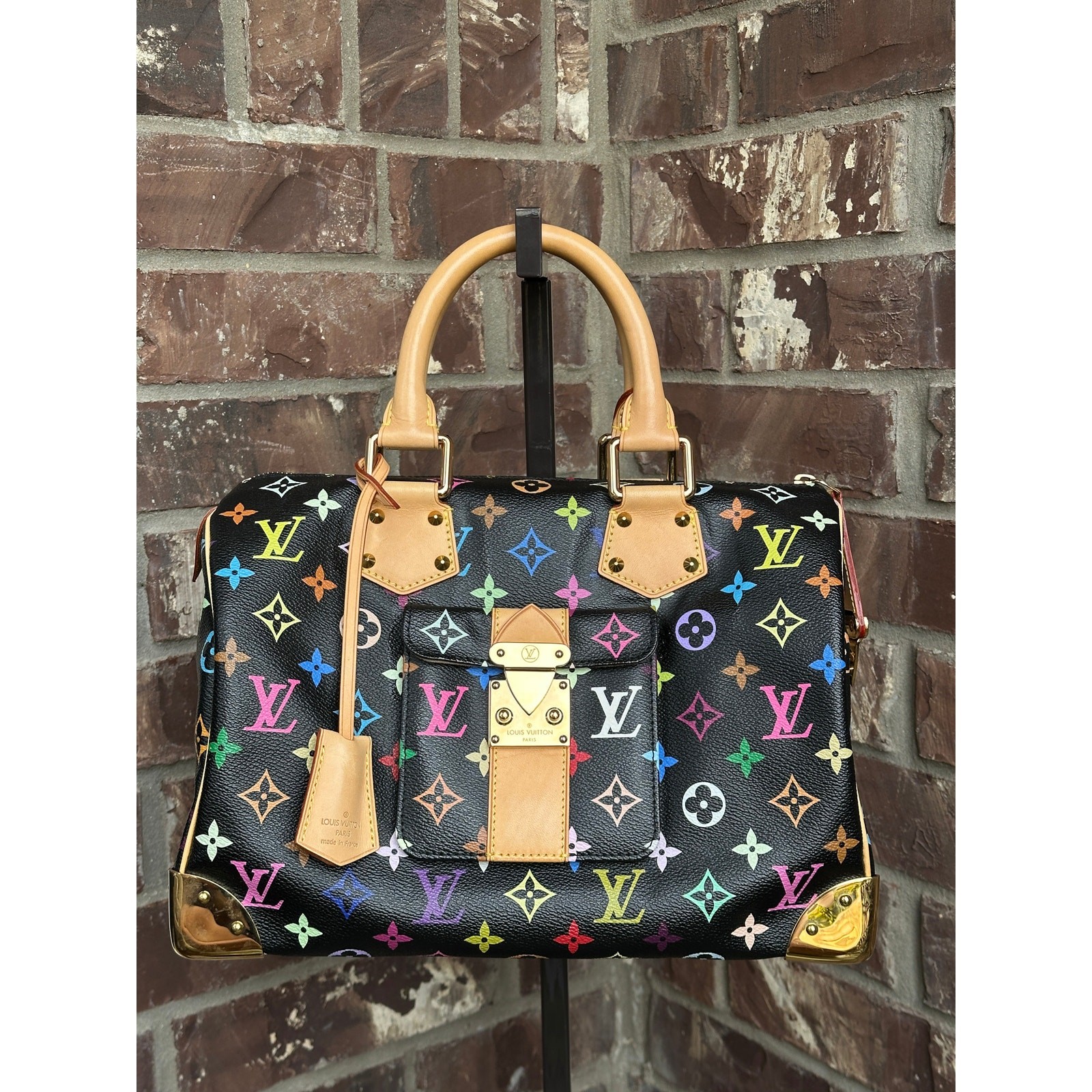 Louis Vuitton Monogram Multicolor Speedy 30 Black 48293