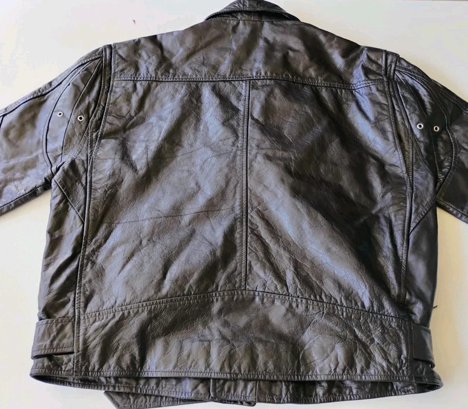 WARRIER VINTAGE SOFT BLACK LEATHER WOMEN’S BIKER JACKET SIZE LARGE MADE IN INDIA