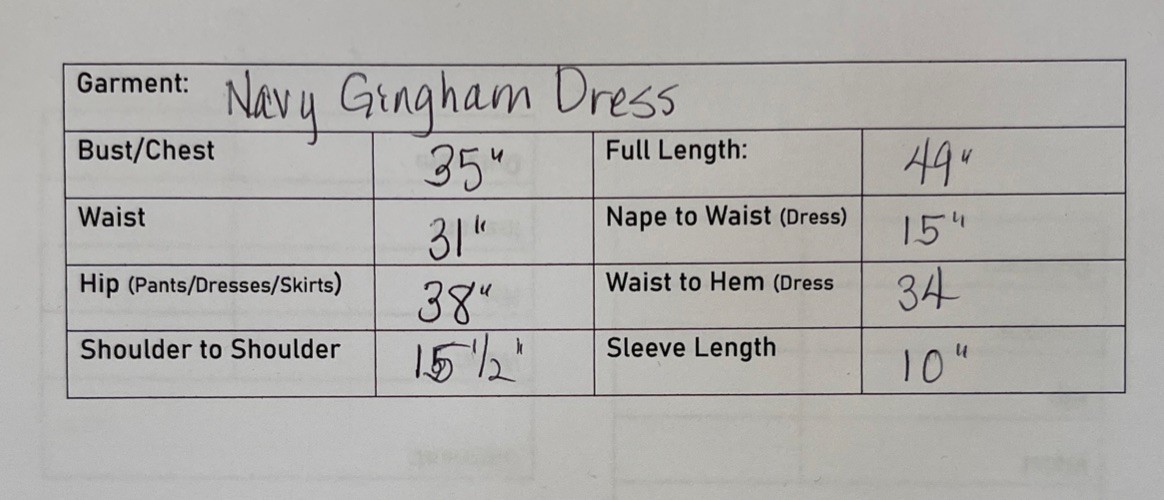 Vintage 1990s Navy White Gingham Cottagecore Prairiecore Dress – 4