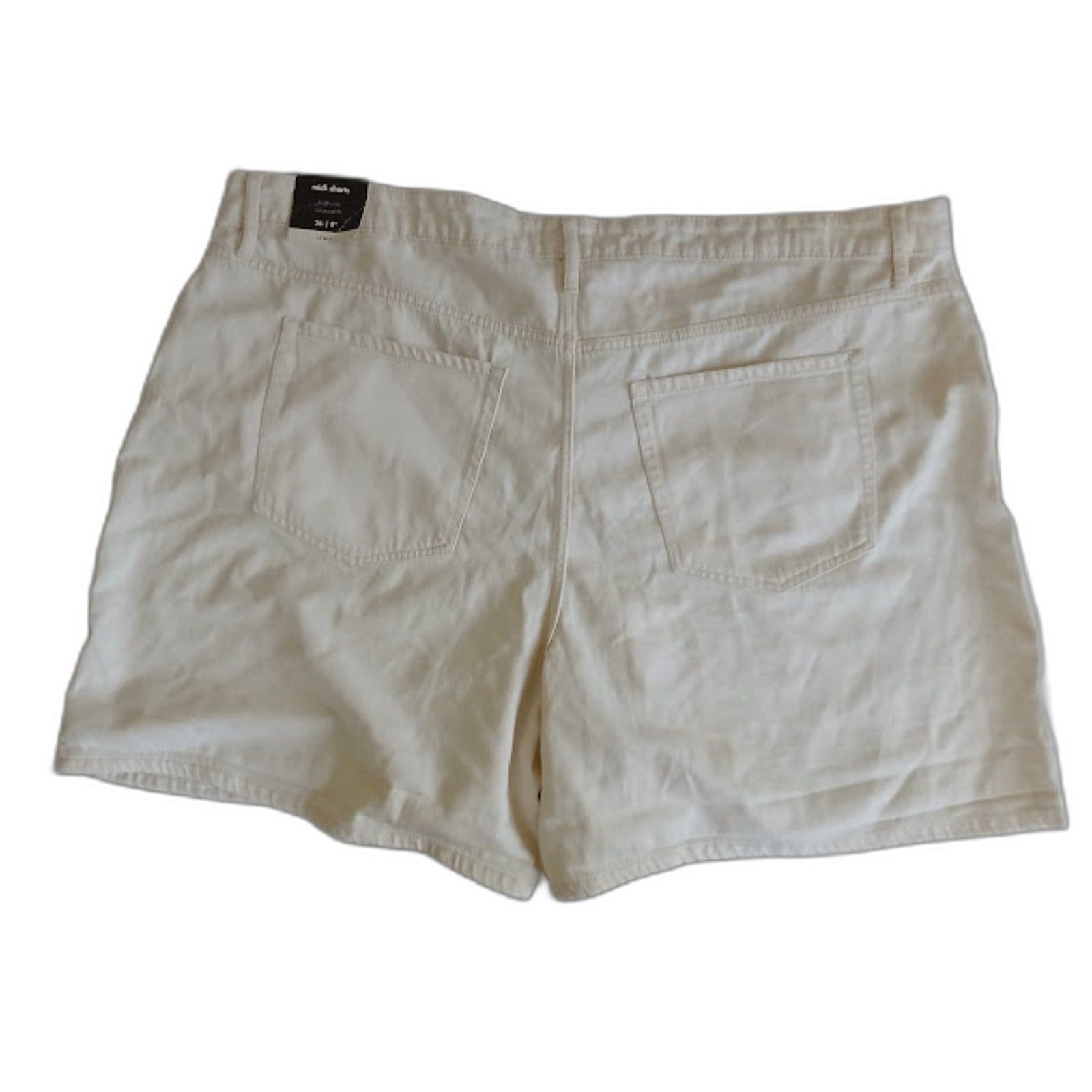 Ava & Viv Beige Denim Shorts Womens White Wash 5 Pocket Casual