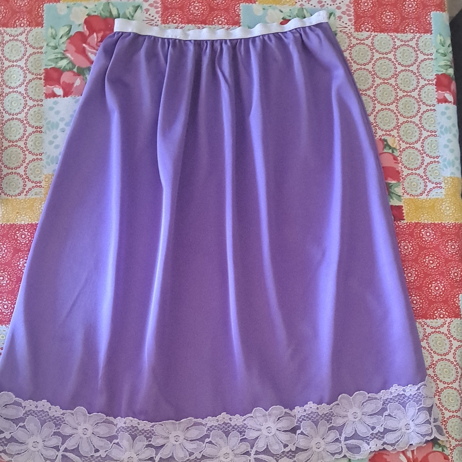 Vintage Slip/Lingere, Purple, Lace, Skirt