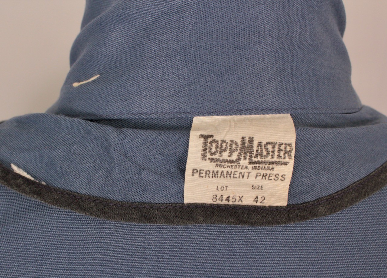 Men’s VTG 60s ToppMaster Blue Work Jacket Sz 42 1960s Rayon Blend