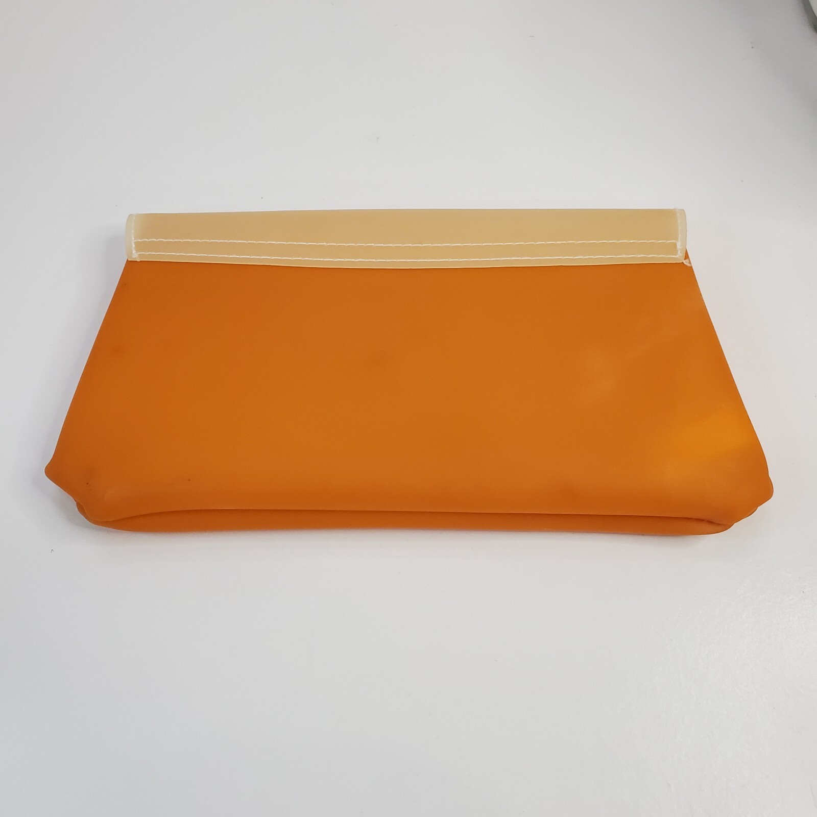Avon Orange PVC Gel Y2K Style Clutch Purse Make-up Bag