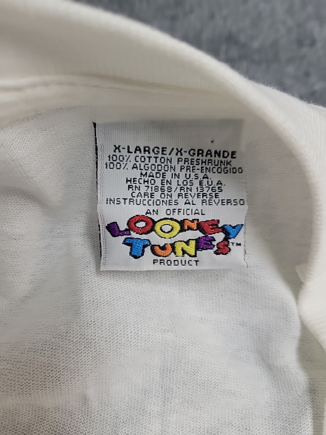 Vintage Looney Tunes Shirt Mens XL White No Comment Big Graphic Taz USA Made 90s