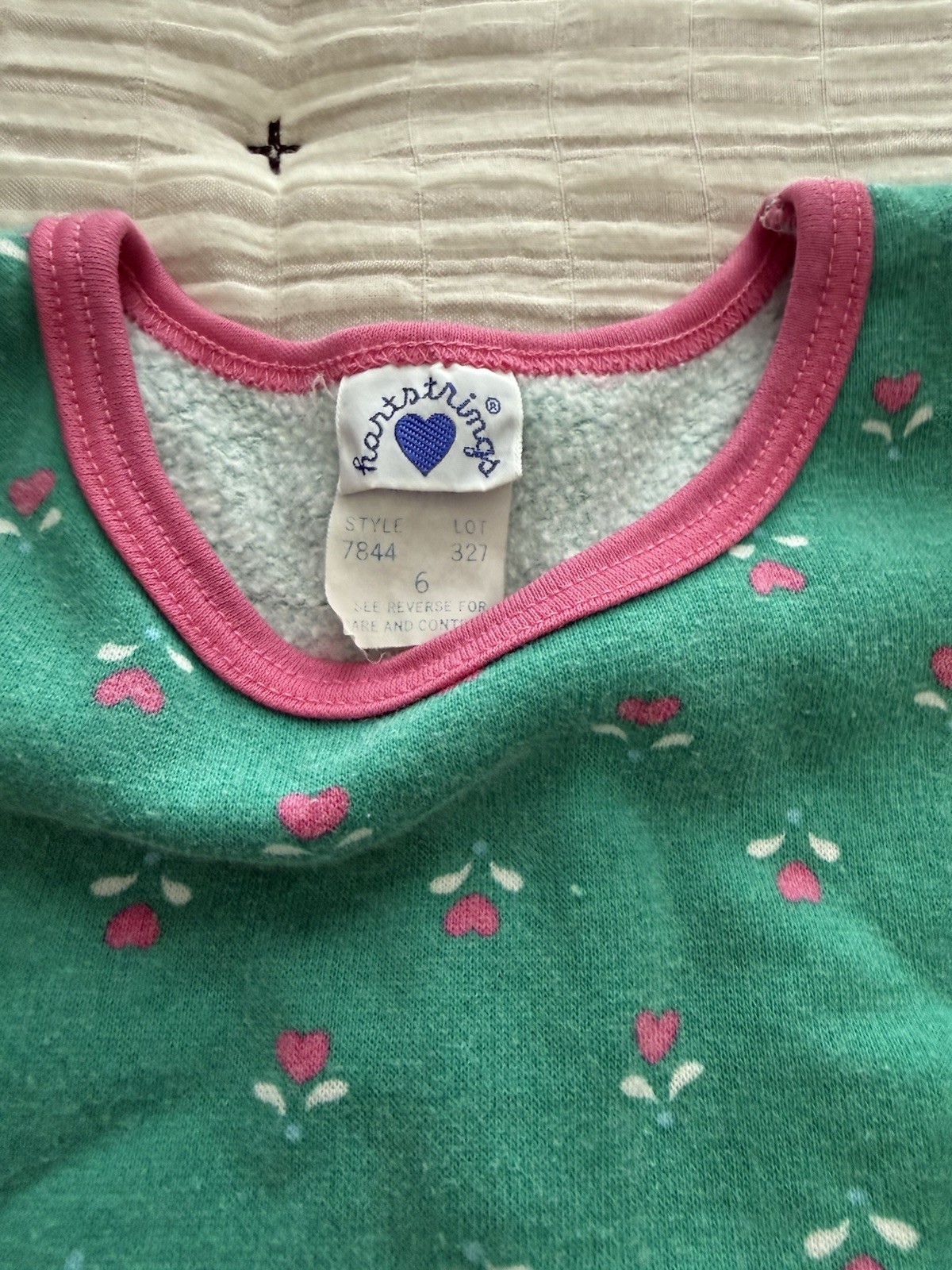 Vintage Hartstrings Girls Green/Pink Sweatshirt & Pants Set Size 5/6 USA
