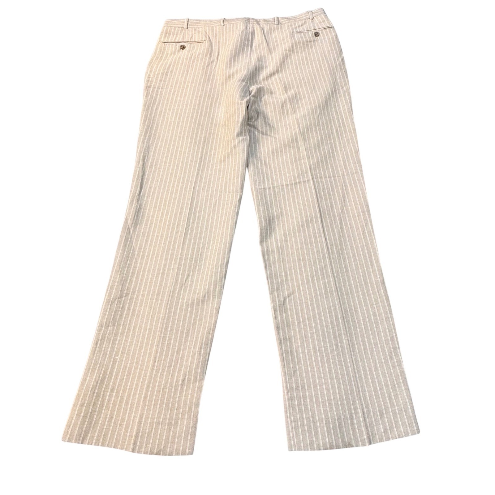 Christian Dior linen blend pants Mens 41×30 tan white striped