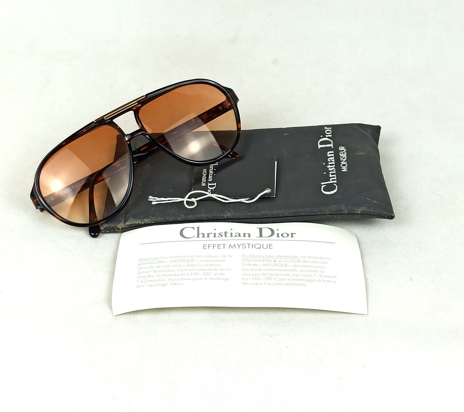 NOS CHRISTIAN DIOR WEST GERMANY MILITARY SUNGLASSES VINTAGE 70s PILOT 2457 10